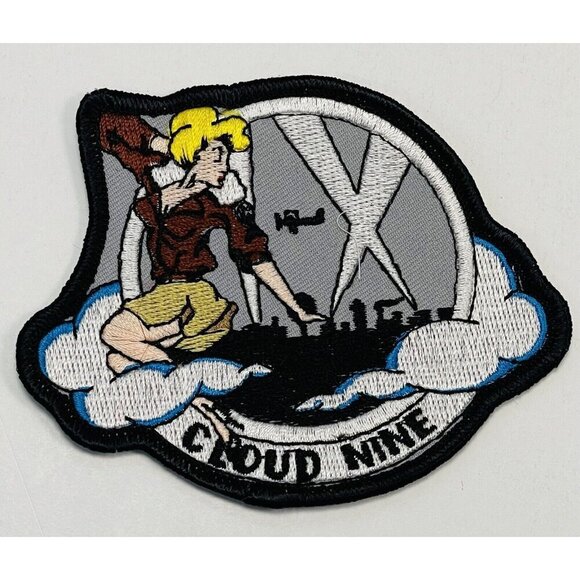 4”x3” USAF Air Force Aviator Patch CLOUD NINE WWI Theme Blonde Pin-up Girl NEW - Picture 1 of 2
